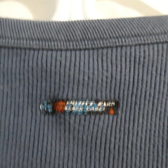 POINT ZERO | large | Light Blue Ribbed Short Sleeve T-Shirt / Tee | 100% Cotton - Picture 11 of 15